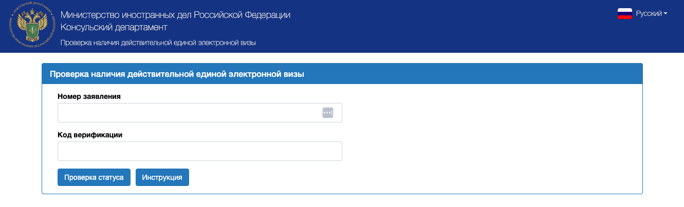 Как проверить статус электронной визы в Россию