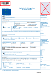 Заполнение анкеты -страница 1 | получение визы в Испанию онлайн